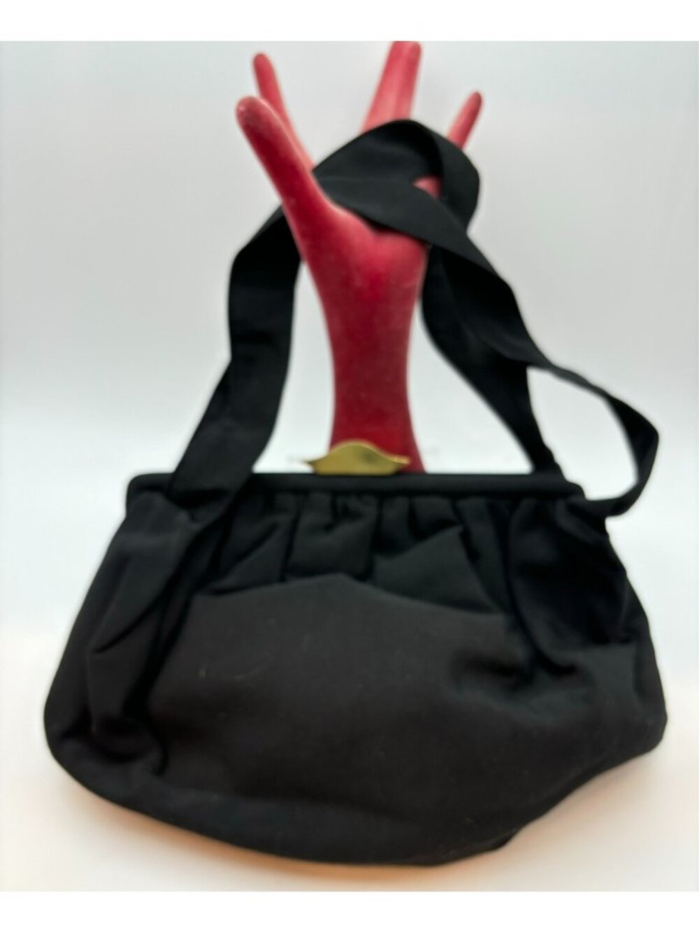 1960s La Regale Ltd. Black Evening Bag-Gold Tone Clasp